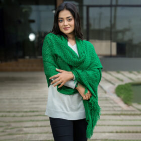 Women’s Elegant Green Crochet Shawl