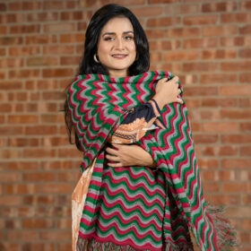 Women’s Multicolor Wave Knit Shawl