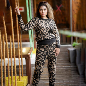 Winter Leopard Knit Co-ord Set